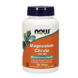 Magnesium Citrate 200MG 100 TABS NOW Foods