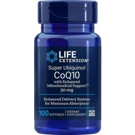Super Ubiquinol CoQ10 with Enhanced Mitochondrial Support 50 mg, 100 softgels Life Extension