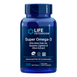 Super Omega-3 EPA/DHA with Sesame Lignans & Olive Extract. 120 softgels LIFE Extension