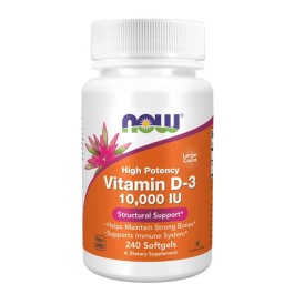 Vitamina D3 10,000 IU 240 Softgels Now foods