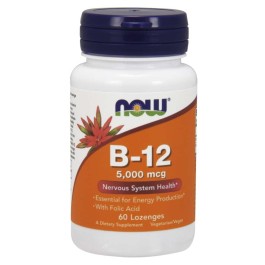 B-12 5.000mcg + Folic 60 lozenges Now Foods