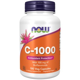 C 1000 Vitamina 100 veg caps 100mg bioflavonoids NOW Foods