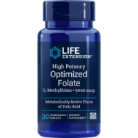 High Potency Optimized Folate L-Methylfolate  8500 mcg 30 veg Tablets Life Extension
